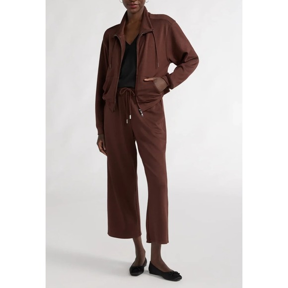 Scoop Womens ScubaKnit Funnel Neck Sweatshirt Size S Chicory Coffee Zip Pullover - Picture 4 of 7